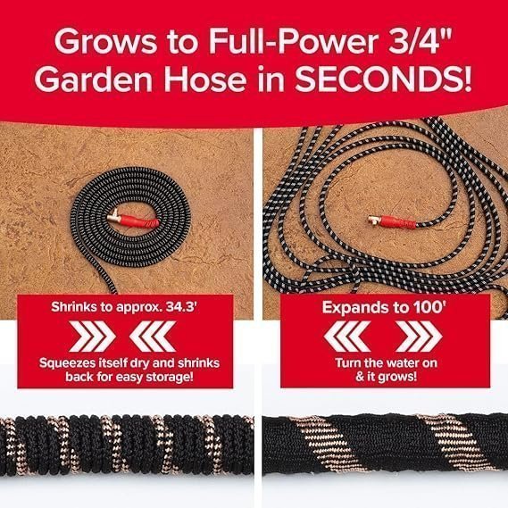 Pocket Hose 100 FT Copper Head Expandable Garden Hose with Pocket Pivot, No Tangles, AS SEEN ON TV, 360° Swivel, Tri-Tex Tubing, Force Field Jacket, Lead-Free, No-Kink, Anti-Burst w/APT - Image 4