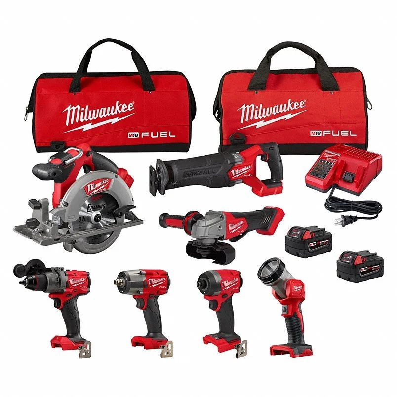 MILWAUKEE Cordless Tool Combination Kit: 7 Tools, 18 V DC Volt, Battery Included, M18 FUEL™, M18™ - Image 3
