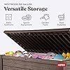 Keter Westwood 150 Gallon Deck Box Organizer, Doubles as 2-Person Bench Seat, Brown – Large Resin Outdoor Storage and Seating with Lockable Lid for Garden, Pool, and Patio - Image 3