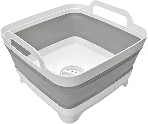 Nuvorro 9L Collapsible Wash Basin – Portable Folding Dish Tub with Drain Plug