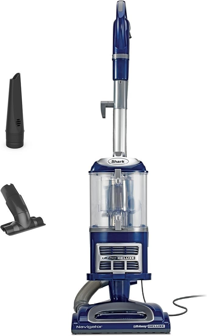 Shark Upright Vacuum, Navigator Lift-Away Deluxe with Large Dust Cup Capacity, HEPA Filter, Swivel Steering, Upholstery Tool & Crevice Tool, Blue, NV360
