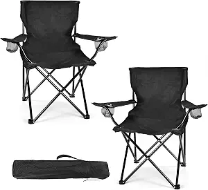 Nuvorro 2-Pack Portable Folding Camping Chairs – Lightweight Outdoor Chairs for Camping, Beach & Picnics