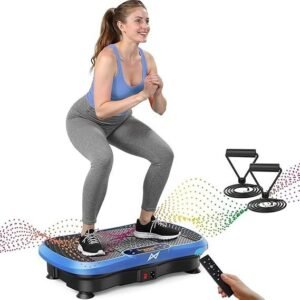 AXV Vibration Plate Fitness Platform Exercise Machine Vibrating Shaking Full Body Shaker Workout Vibrate Stand Shake Board Sport Gym for Weight Loss Fat Burner for Women Men