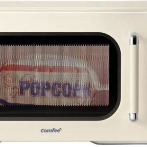 COMFEE’ Retro Microwave Oven, Small Microwave with 6 Auto Menus, 0.9 cu.ft Countertop Compact Microwave with Multi-stage Cooking, Mute Function, LED digital, Apricot/900W, CMO-MMP02AA(AT)