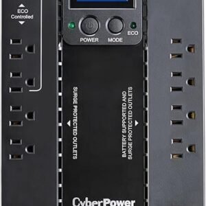 CyberPower EC850LCD Ecologic UPS Battery Backup and Surge Protector, 850VA/510W, 12 Outlets, ECO Mode, Compact, UL Certified
