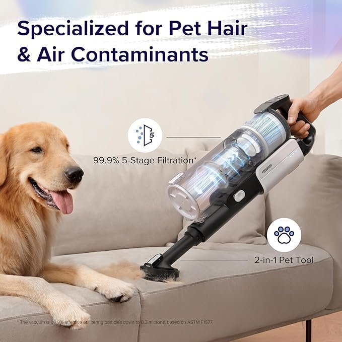 LEVOIT Cordless Vacuum Cleaner, Stick Vac with Tangle-Resistant Design, Up to 50 Minutes, Powerful Suction, Rechargeable, Lightweight, and Versatile for Carpet, Hard Floor, Pet Hair, LVAC-200 - Image 2