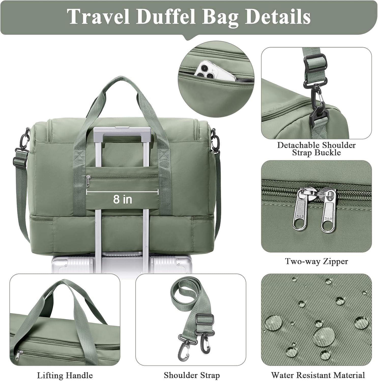 Nuvorro Extra Large Travel Duffle Bag – Carry-On Weekender Bag for Women - Image 2