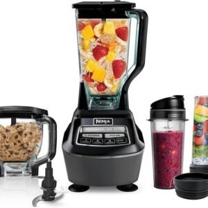 Ninja Kitchen System | All-in-One Food Processor & Blender for Smoothies | Includes Pitcher, (2) 16 oz. To-Go Cups & 8-Cup Bowl | Makes Salsa, Dough, Shakes, & Frozen Drinks | 1500W | Black | BL770