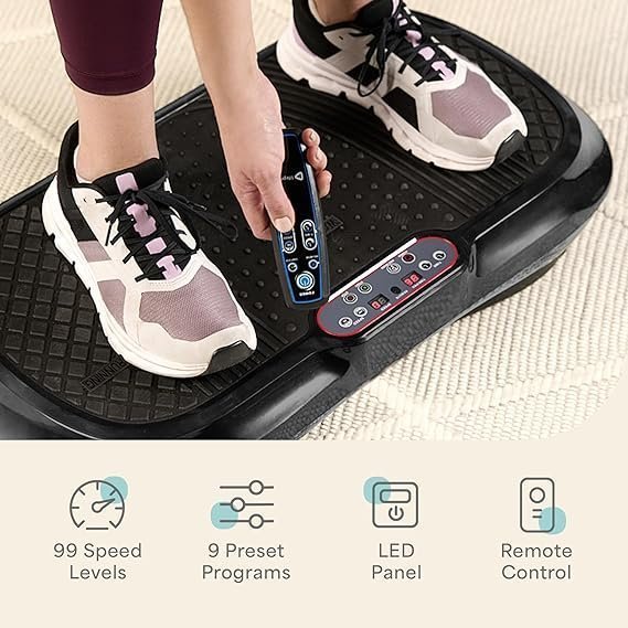 Lifepro Waver Vibration Plate Exercise Machine for Lymphatic Drainage, Muscle Activation, Full-Body Workout Vibrating Platform with Loop Bands, Fitness Equipment for Strength Toning & Fat Loss - Image 5