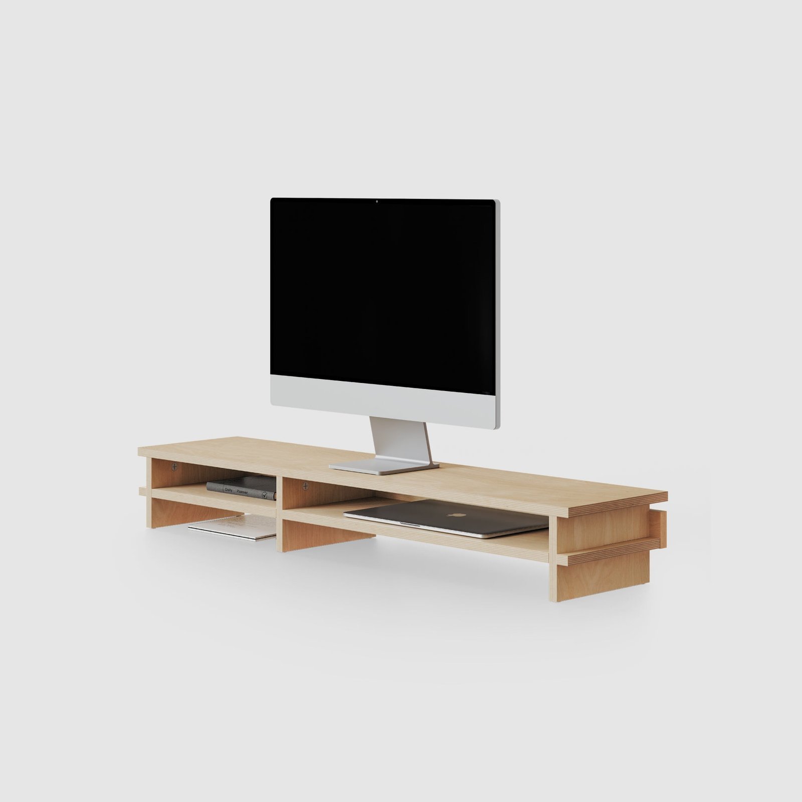 Double Shelf Monitor Riser Stand